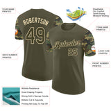 Custom Olive-Cream Camo Two Tone Performance T-Shirt