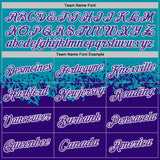 Custom Teal Purple-White Fade Geometric Splatter Fragmented Shards Performance T-Shirt