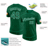 Custom Kelly Green-White Tribal Ethnic Aztec Sun Stone 3D Pattern Performance T-Shirt