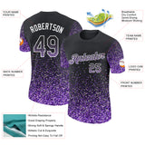 Custom Black Purple-White Colorful Sparkle Gradient Dots Performance T-Shirt