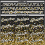 Custom Black Old Gold-White Colorful Sparkle Gradient Dots Performance T-Shirt