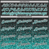 Custom Black Aqua-White Colorful Sparkle Gradient Dots Performance T-Shirt