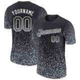 Custom Black Gray-White Colorful Sparkle Gradient Dots Performance T-Shirt