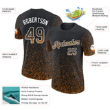 Custom Black Bay Orange-White Colorful Sparkle Gradient Dots Performance T-Shirt
