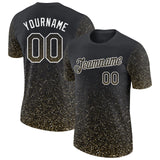 Custom Black Cream-White Colorful Sparkle Gradient Dots Performance T-Shirt