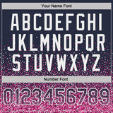 Custom Navy Pink-White Colorful Sparkle Gradient Dots Performance T-Shirt