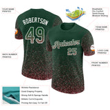 Custom Green Medium Pink-White Colorful Sparkle Gradient Dots Performance T-Shirt