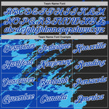 Custom Black Thunder Blue Sky Blue-White Brush Stroke Shatter Splatter Performance T-Shirt