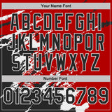 Custom Red Black-White Brush Stroke Shatter Splatter Performance T-Shirt