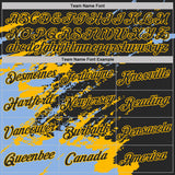 Custom Black Light Blue-Gold Brush Stroke Shatter Splatter Performance T-Shirt
