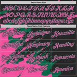 Custom Black Pink-Kelly Green Brush Stroke Shatter Splatter Performance T-Shirt