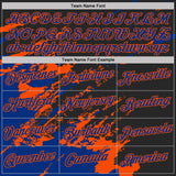 Custom Black Royal-Orange Brush Stroke Shatter Splatter Performance T-Shirt