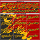 Custom Red Black-Gold Brush Stroke Shatter Splatter Performance T-Shirt