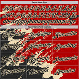 Custom Red Black-Cream Brush Stroke Shatter Splatter Performance T-Shirt