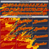 Custom Navy Red-Gold Brush Stroke Shatter Splatter Performance T-Shirt