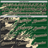 Custom Green Black-Cream Brush Stroke Shatter Splatter Performance T-Shirt