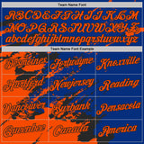 Custom Royal Orange-Black Brush Stroke Shatter Splatter Performance T-Shirt