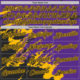 Custom Purple Black-Gold Brush Stroke Shatter Splatter Performance T-Shirt