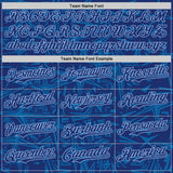 Custom Royal Blue-Light Blue Geometric Cyber Starburst Authentic Baseball Jersey