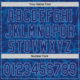 Custom Royal Blue-Light Blue Geometric Cyber Starburst Authentic Baseball Jersey