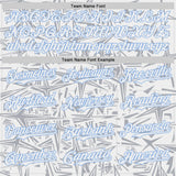 Custom White Gray-Light Blue Geometric Cyber Starburst Authentic Baseball Jersey