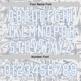 Custom White Gray-Light Blue Geometric Cyber Starburst Authentic Baseball Jersey