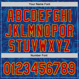 Custom Royal Red Blue-Gold Geometric Cyber Starburst Authentic Baseball Jersey