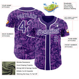 Custom Purple Medium Purple-White Geometric Cyber Starburst Authentic Baseball Jersey