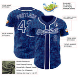Custom Royal Blue-White Geometric Cyber Starburst Authentic Baseball Jersey