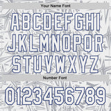Custom White Gray-Royal Geometric Cyber Starburst Authentic Baseball Jersey