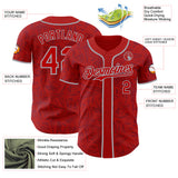 Custom Red-Gray Geometric Cyber Starburst Authentic Baseball Jersey