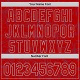 Custom Red-Gray Geometric Cyber Starburst Authentic Baseball Jersey