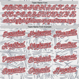 Custom White Gray-Red Geometric Cyber Starburst Authentic Baseball Jersey