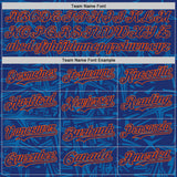 Custom Royal Blue-Orange Geometric Cyber Starburst Authentic Baseball Jersey