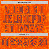 Custom Orange-Royal Geometric Cyber Starburst Authentic Baseball Jersey