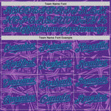 Custom Purple Medium Purple-Teal Geometric Cyber Starburst Authentic Baseball Jersey