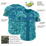 Custom Teal Ice Blue-Purple Geometric Cyber Starburst Authentic Baseball Jersey