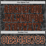 Custom Black Steel Gray White-Orange Geometric Cyber Starburst Authentic Baseball Jersey