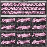 Custom Black White Steel Gray-Pink Geometric Cyber Starburst Authentic Baseball Jersey