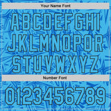 Custom Sky Blue Blue-Black Geometric Cyber Starburst Authentic Baseball Jersey