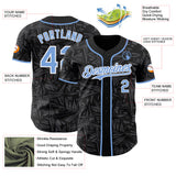 Custom Black Light Blue Steel Gray-White Geometric Cyber Starburst Authentic Baseball Jersey