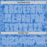 Custom Light Blue Blue-White Geometric Cyber Starburst Authentic Baseball Jersey