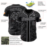 Custom Black Steel Gray-Gray Geometric Cyber Starburst Authentic Baseball Jersey