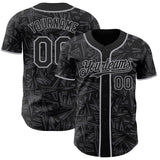Custom Black Steel Gray-Gray Geometric Cyber Starburst Authentic Baseball Jersey