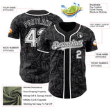 Custom Black White-Steel Gray Geometric Cyber Starburst Authentic Baseball Jersey