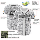 Custom White Black-Gray Geometric Cyber Starburst Authentic Baseball Jersey