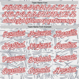 Custom White Gray-Red Geometric Cyber Starburst Authentic Baseball Jersey