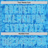 Custom Sky Blue Blue-White Geometric Cyber Starburst Authentic Baseball Jersey