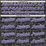 Custom Black Purple Steel Gray-White Geometric Cyber Starburst Authentic Baseball Jersey