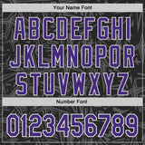 Custom Black Purple Steel Gray-White Geometric Cyber Starburst Authentic Baseball Jersey